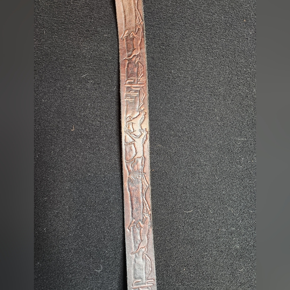 Brown Leather Handmade Belt - Picture 2 of 6